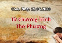 Tờ Chương Trình – Chúa Nhật 19-04-2020
