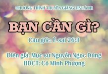 Truyền Giảng Thứ Bảy 06-06-2020