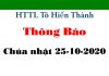 Thông Báo 25-10-2020