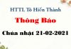 Thông Báo 21-02-2021