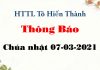 Thông Báo 07-03-2021