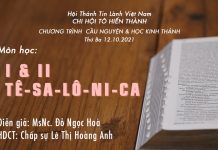 Thứ Ba 12-10-2021 – Cầu Nguyện và Học Kinh Thánh