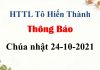 Thông Báo 24-10-2021