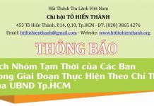 Thông Báo Lịch Nhóm Tạm Thời Các Ban