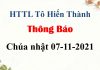 Thông Báo 07-11-2021