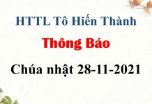 Thông Báo Chúa nhật 28-11-2021