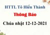 Thông Báo Chúa nhật 12-12-2021