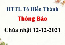 Thông Báo Chúa nhật 12-12-2021