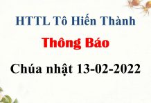 Thông Báo Chúa nhật 13-02-2022