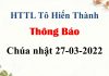 Thông Báo Chúa nhật 27-03-2022