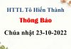 Thông Báo Chúa nhật 23-10-2022