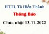Thông Báo Chúa nhật 13-11-2022