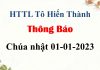 Thông Báo Chúa nhật 01-01-2023