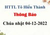 Thông Báo Chúa nhật 04-12-2022