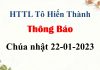 Thông Báo Chúa nhật 22-01-2023