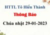 Thông Báo Chúa nhật 29-01-2023