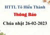 Thông Báo Chúa nhật 26-02-2023