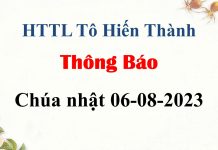 Thông Báo Chúa nhật 06-08-2023