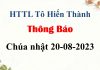 Thông Báo Chúa nhật 20-08-2023