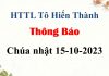 Thông Báo Chúa nhật 15-10-2023