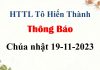 Thông Báo Chúa nhật 19-11-2023