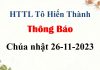 Thông Báo Chúa nhật 26-11-2023
