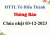 Thông Báo Chúa nhật 03-12-2023