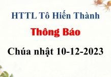 Thông Báo Chúa nhật 10-12-2023