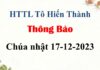 Thông Báo Chúa nhật 17-12-2023