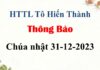 Thông Báo Chúa nhật 31-12-2023