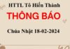 Thông Báo Chúa nhật 18-02-2024