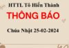 Thông Báo Chúa nhật 25-02-2024