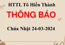 Thông Báo Chúa nhật 24-03-2024