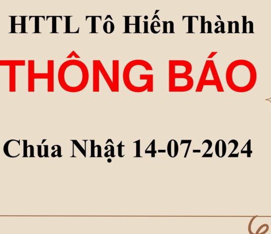 Thông Báo Chúa nhật 14-07-2024