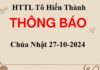 Thông Báo Chúa nhật 27-10-2024