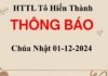 Thông Báo Chúa nhật 01-12-2024