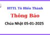Thông Báo Chúa nhật 05-01-2025