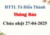 Thông Báo Chúa nhật 27-04-2025