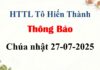 Thông Báo Chúa nhật 27-07-2025