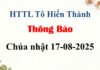 Thông Báo Chúa nhật 17-08-2025