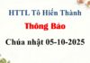 Thông Báo Chúa nhật 05-10-2025