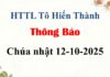 Thông Báo Chúa nhật 12-10-2025