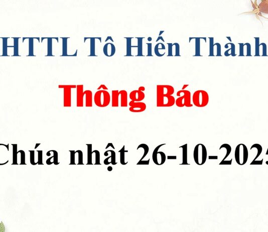 Thông Báo Chúa nhật 26-10-2025
