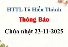 Thông Báo Chúa nhật 23-11-2025