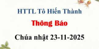 Thông Báo Chúa nhật 23-11-2025