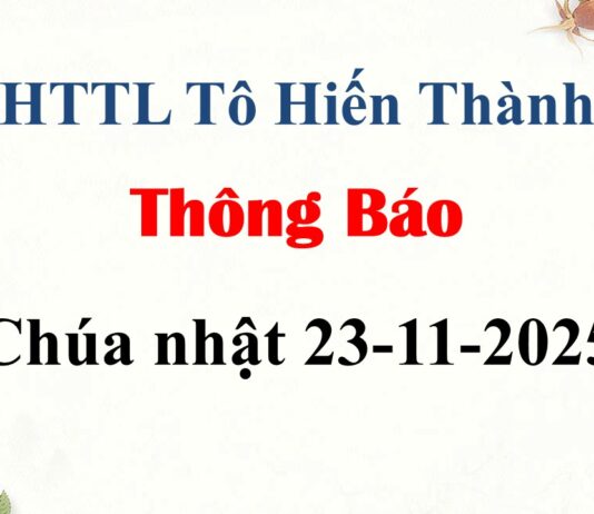 Thông Báo Chúa nhật 23-11-2025