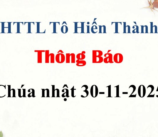 Thông Báo Chúa nhật 30-11-2025