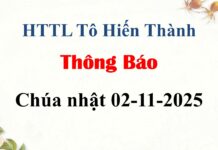 Thông Báo Chúa nhật 02-11-2025