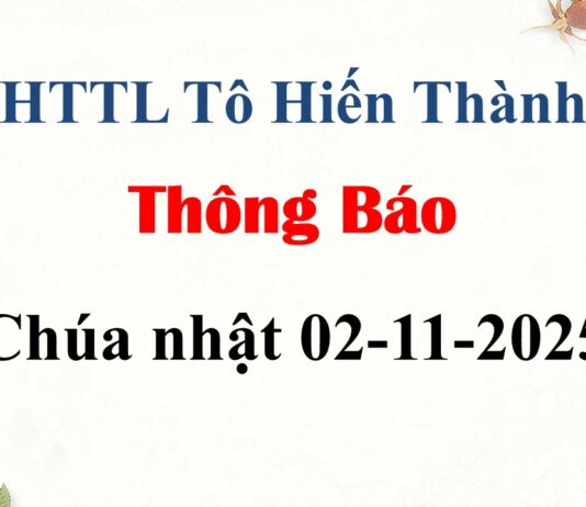 Thông Báo Chúa nhật 02-11-2025