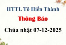 Thông Báo Chúa nhật 07-12-2025
